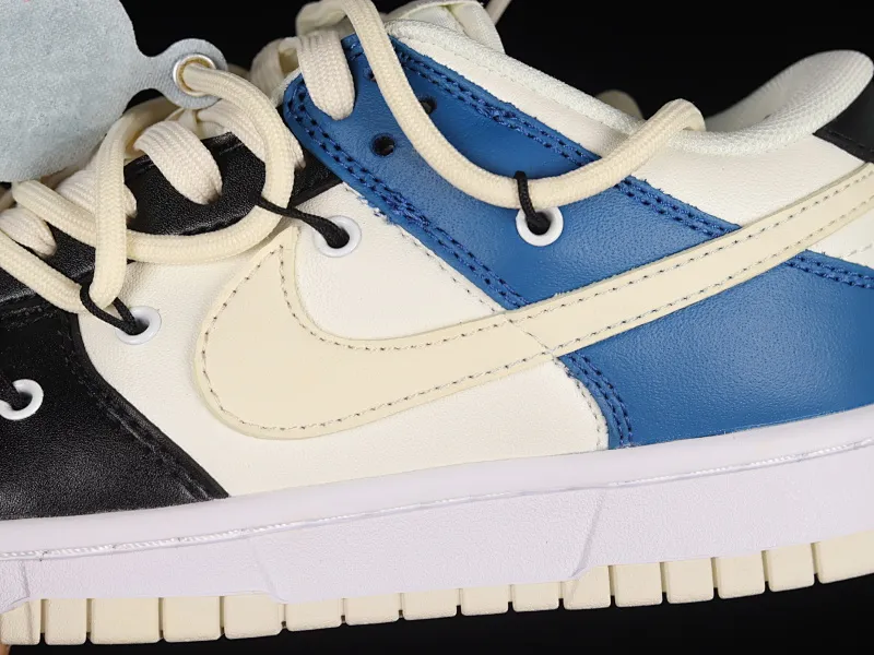 All categories Nk SB Dunk series Nk SB Dunk Low Low-top sneakers Nk Dunk Low Black, white and blue color matching Customized version of deconstructed strap casual sneakers DJ6188-100